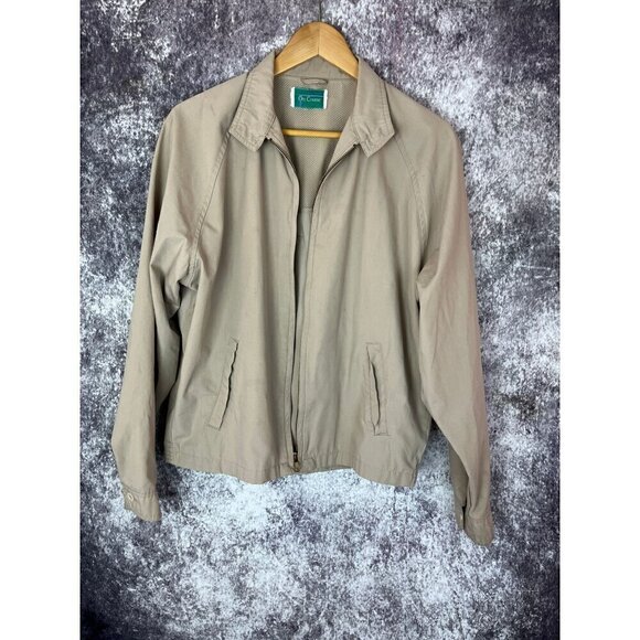 On Course Members Only 80s Sporty Casual Gorpcore Tan Khaki Jacket Mens Medium - Picture 1 of 16